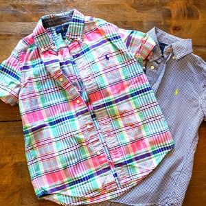 Boys Polo button down short sleeve shirts size 7